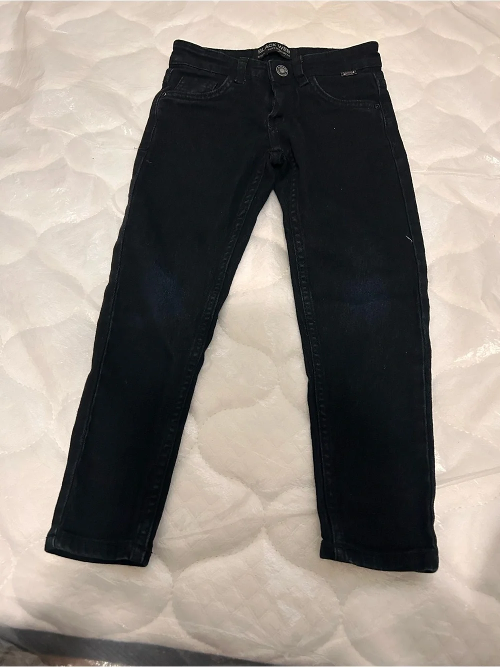 Kids Black Straight-Leg Jeans
